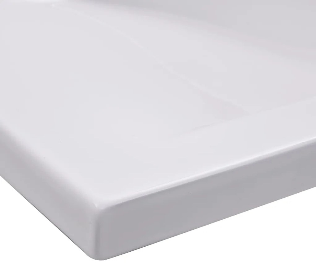 vidaXL Νιπτήρας Ένθετος Λευκός 101 x 39,5 x 18,5 εκ. Κεραμικός