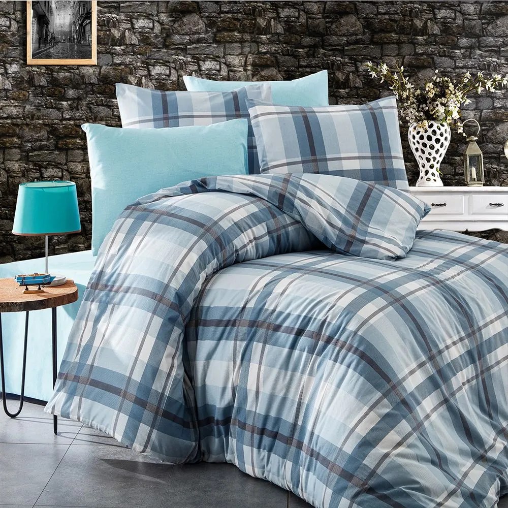 Παπλωματοθήκη Εκάβη 421 Sky Blue DimCol Υπέρδιπλo 220x240cm Cotton-Polyester