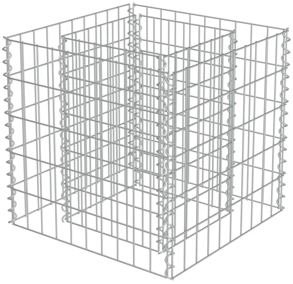 vidaXL Συρματοκιβώτιο-Γλάστρα Υπερυψωμένη 50x50x50 εκ. Γαλβ. Χάλυβας