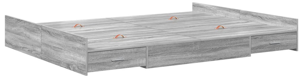 vidaXL Κρεβάτι με αποθηκευτικό χώρο Γκρι sonoma 140 x 190 cm