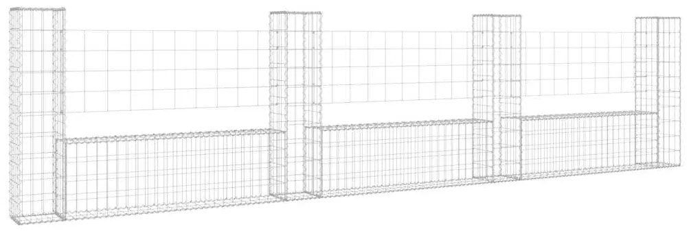 vidaXL Συρματοκιβώτια Στύλοι σε U Σχήμα 4 τεμ. 380x20x100 εκ Σιδερένια