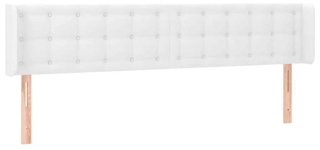 Κεφαλάρι Κρεβατιού LED Λευκό 203x16x78/88 εκ. Συνθετ. Δέρμα 3123345