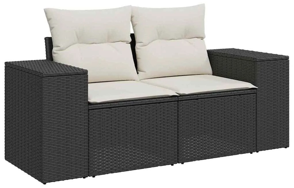 vidaXL Σετ Καναπέ Κήπου Ρυθμιζόμενο ύψος 13 pcs Μαύρο συνθετικό ρατάν