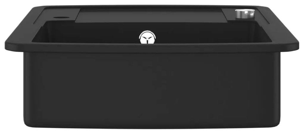 vidaXL Νεροχύτης με Μονή Γούρνα Μαύρος Γρανιτένιος