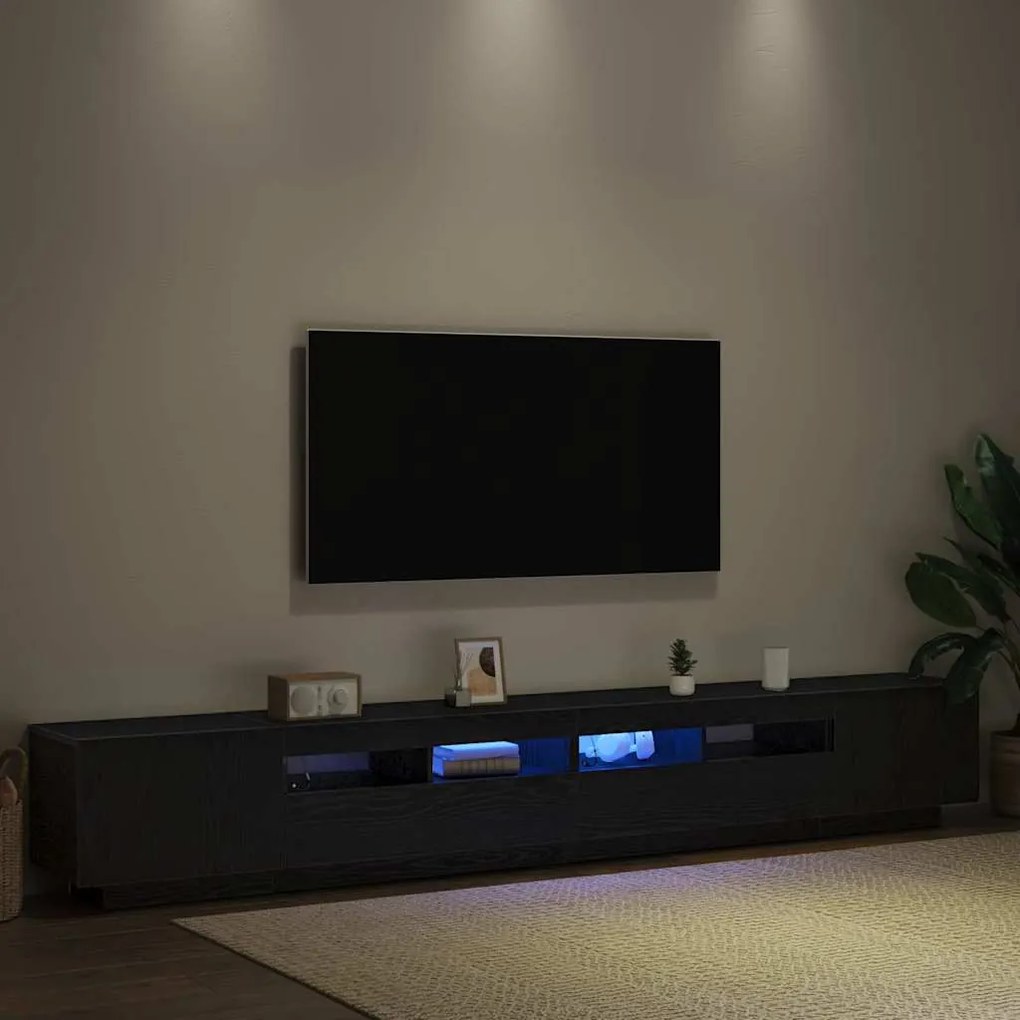 vidaXL Ντουλάπι TV 3 pcs Μαύρο 260 x 35 x 40 εκ Επεξεργασμένο ξύλο