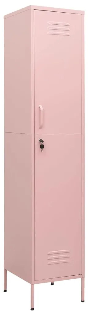 vidaXL Φοριαμός Ροζ 35 x 46 x 180 εκ. από Ατσάλι