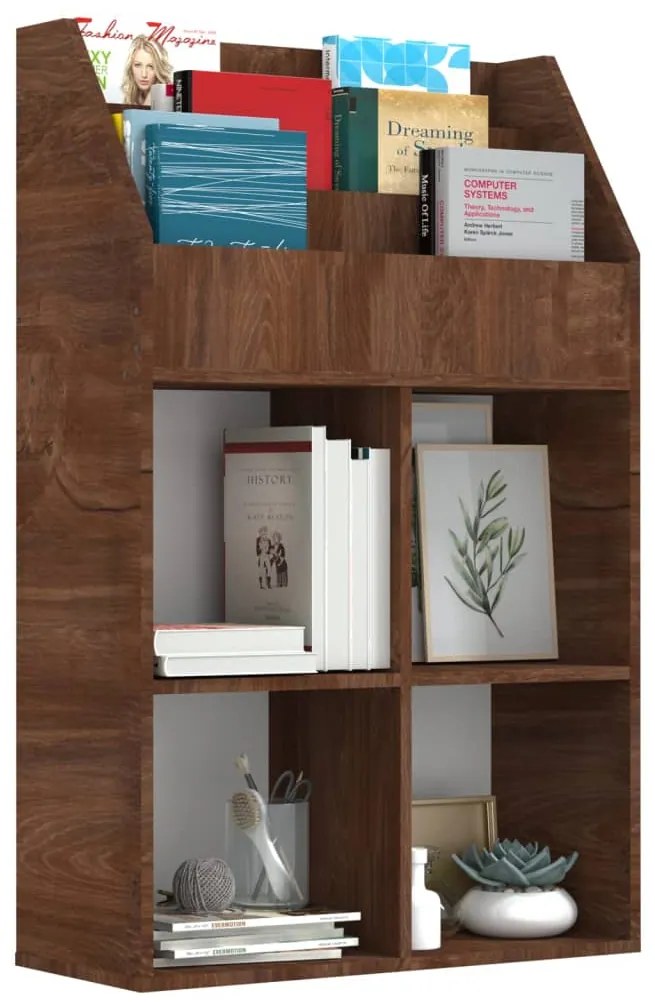 vidaXL Παιδικό Ράφι Περιοδικών Καφέ Δρυς 71x30x114 εκ. Επεξεργ. ξύλο