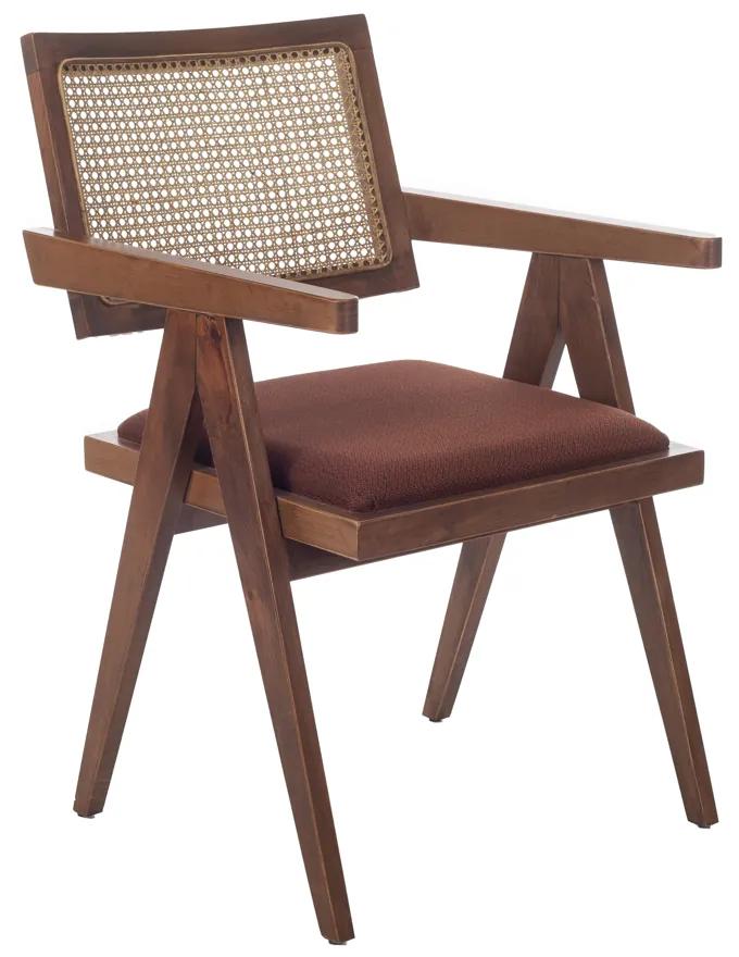 Καρέκλα SUVA RATTAN καρυδί ξύλο ύφασμα και RATTAN - Ξύλο - 783-1504