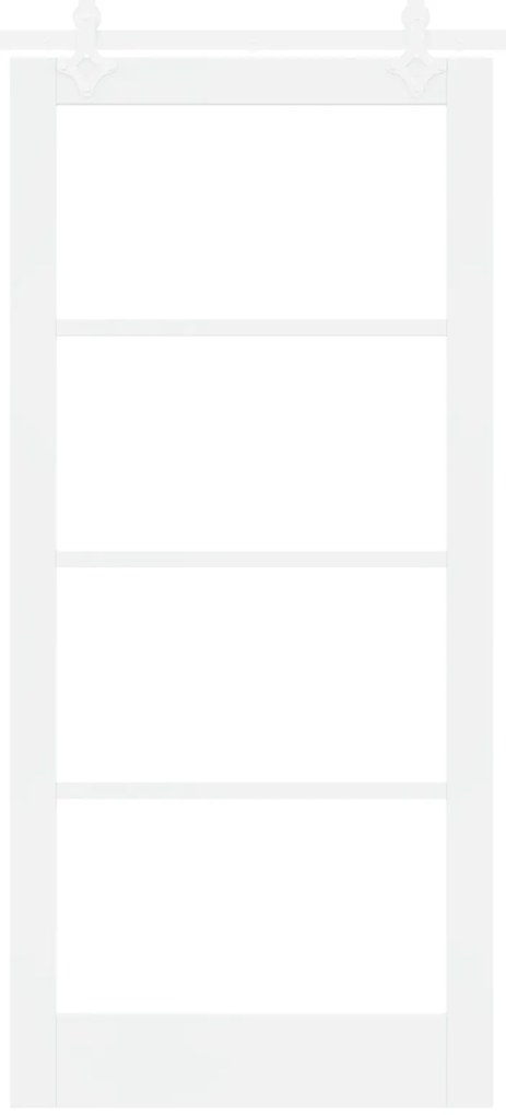 vidaXL Σετ Συρόμενης Πόρτας  2 τμχ Λευκό Ξύλο, Μέταλλο 93 x 202 εκ.
