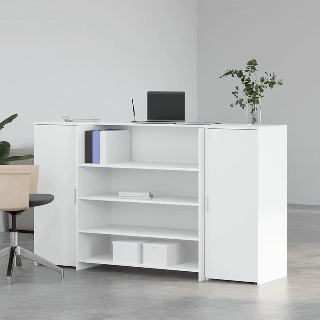 vidaXL Γραφείο υποδοχής Λευκό 180x50x103,5 cm Κατασκευασμένο ξύλο