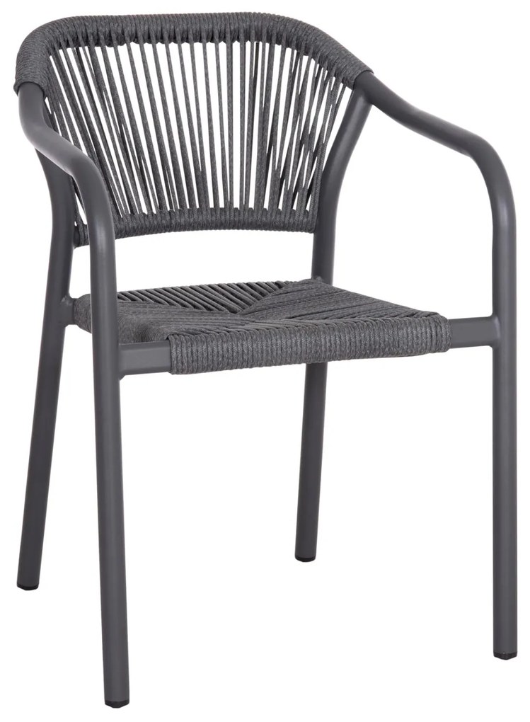 Καρέκλα LUCCI C6266.01 Σκούρο Γκρί Αλουμινίου με P.E. Rattan 58x56x79Υ εκ. 58x56x79 εκ.