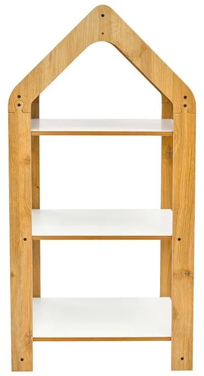 Ραφιέρα Montessori Zoilen I λευκό-φυσικό-ροζ mdf 50x30x100εκ 50x30x100 εκ.