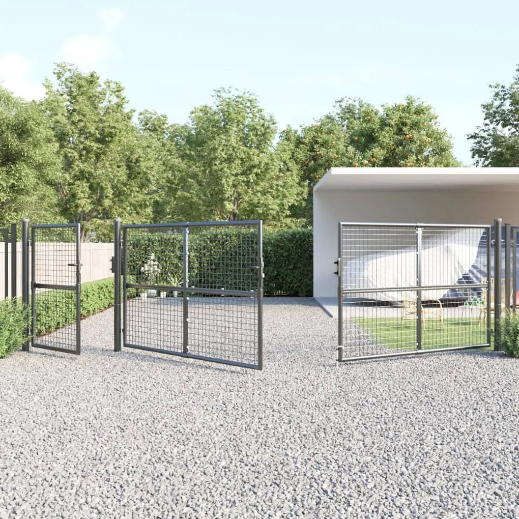 vidaXL Πόρτα Περίφραξης με Πλέγμα Ανθρακί 500x175 εκ. Γαλβαν. Χάλυβας