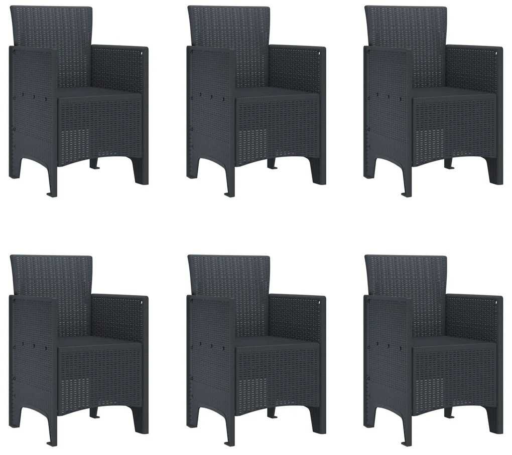vidaXL Σετ Υπαίθριας Εστίασης 7 pcs Ανθρακί 200 x 100 x 73 εκ.