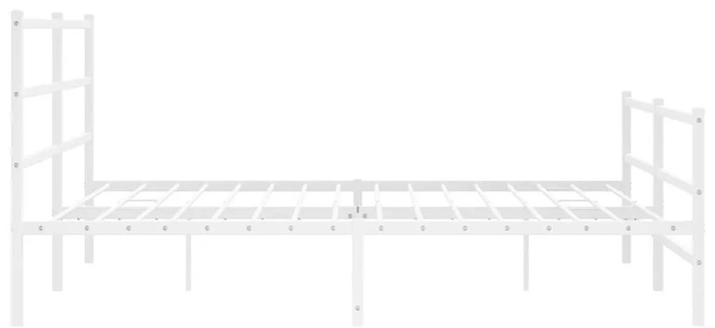 Πλαίσιο Κρεβατιού με Κεφαλάρι/Ποδαρικό Λευκό 193x203εκ. Μέταλλο - Λευκό