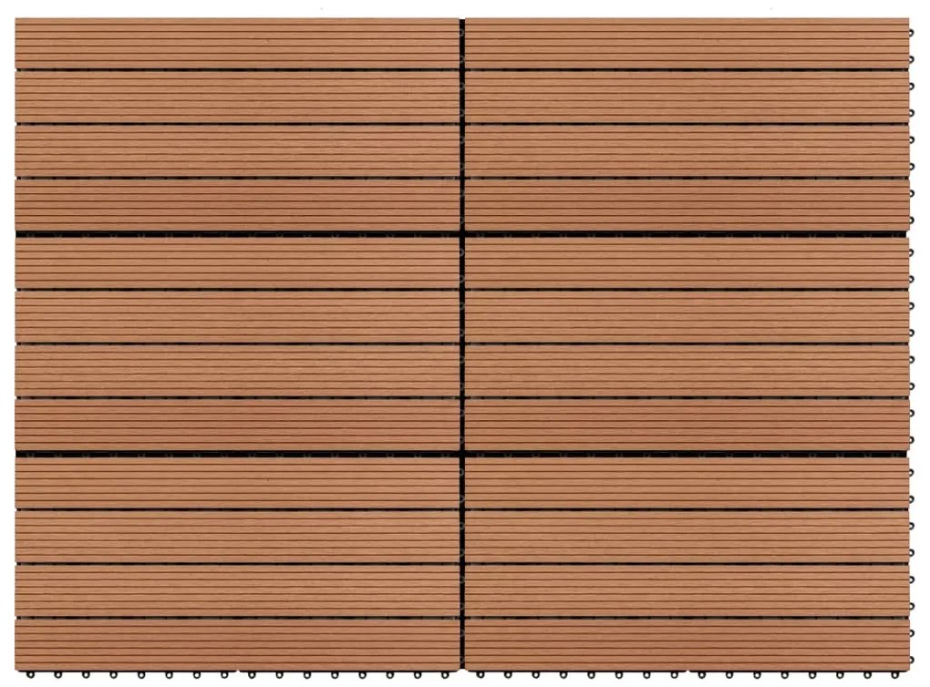 Πλακάκια 6 τεμ. Καφέ 1 μ² / 60 x 30 εκ. από WPC  - Καφέ