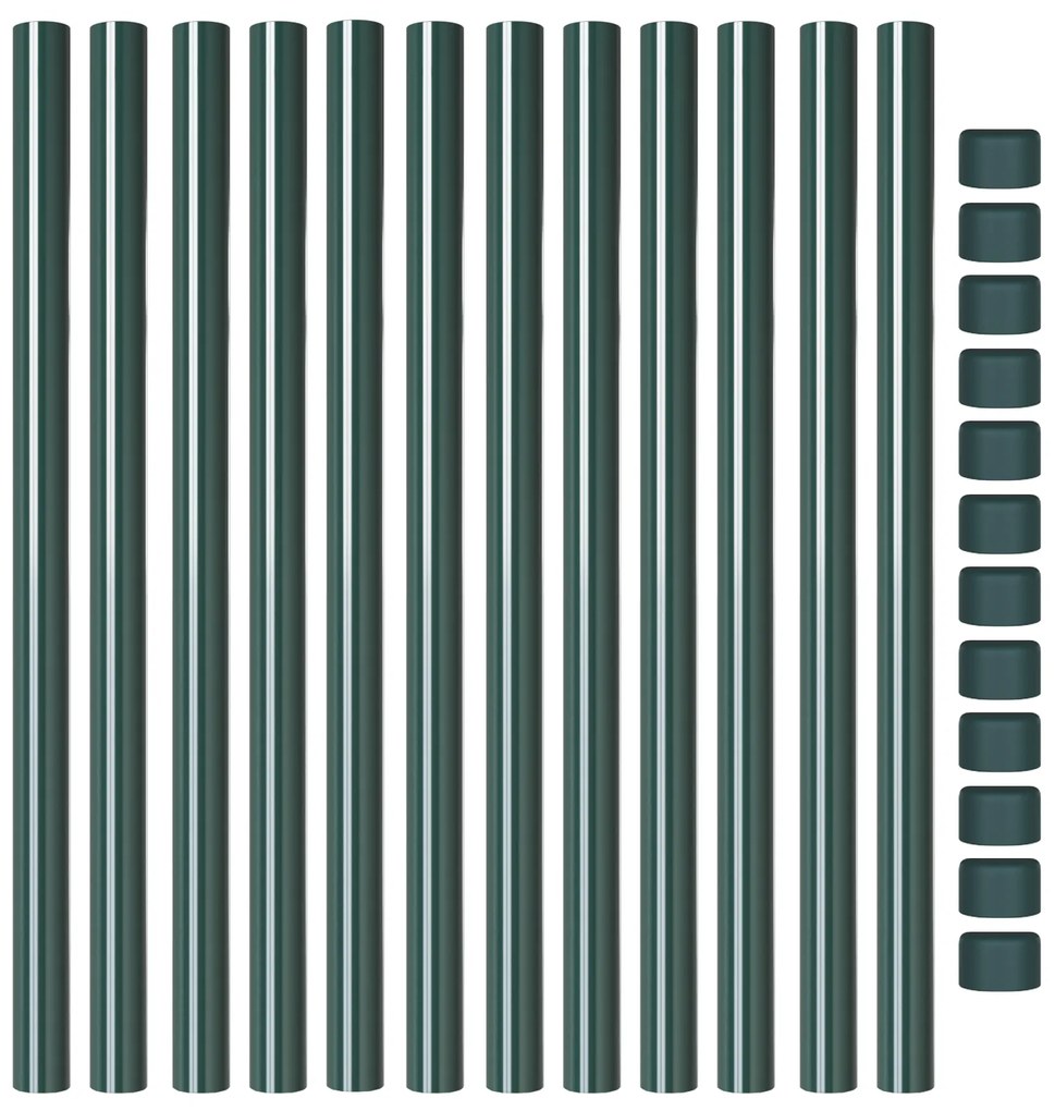 vidaXL Πό posts φράχτη 12 pcs Πράσινο 90 cm