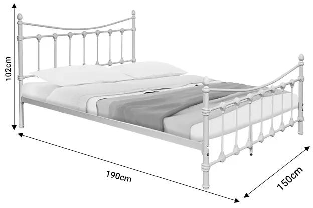 Κρεβάτι Beowulf pakoworld λευκό μεταλλικό 150x200x102εκ