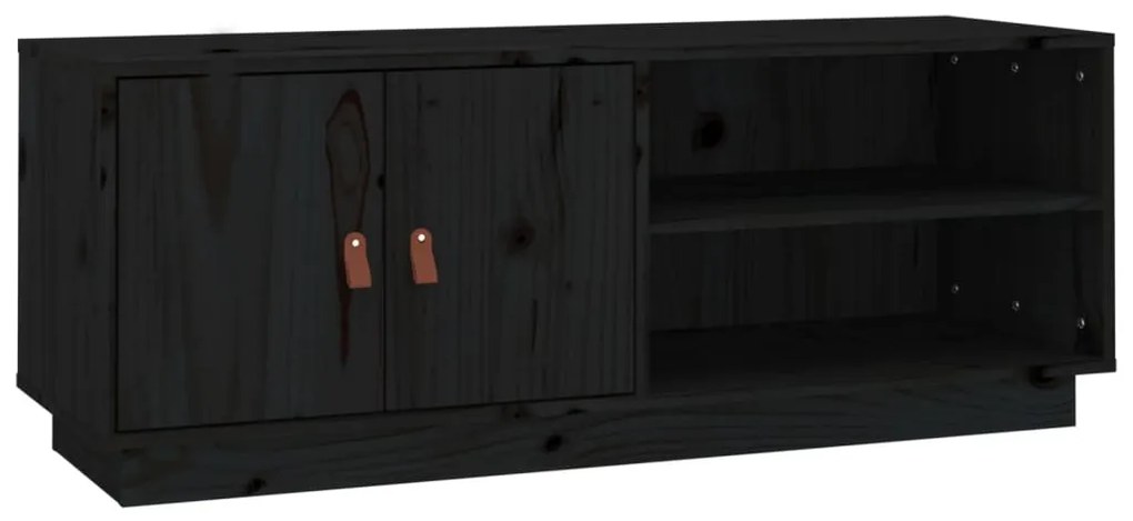 vidaXL Έπιπλο Τηλεόρασης Μαύρο 105x34x40 εκ. από Μασίφ Ξύλο Πεύκου