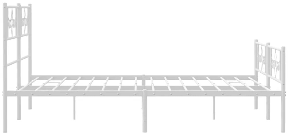 vidaXL Πλαίσιο Κρεβατιού με Κεφαλάρι&amp;Ποδαρικό Λευκό 120x200εκ. Μέταλλο