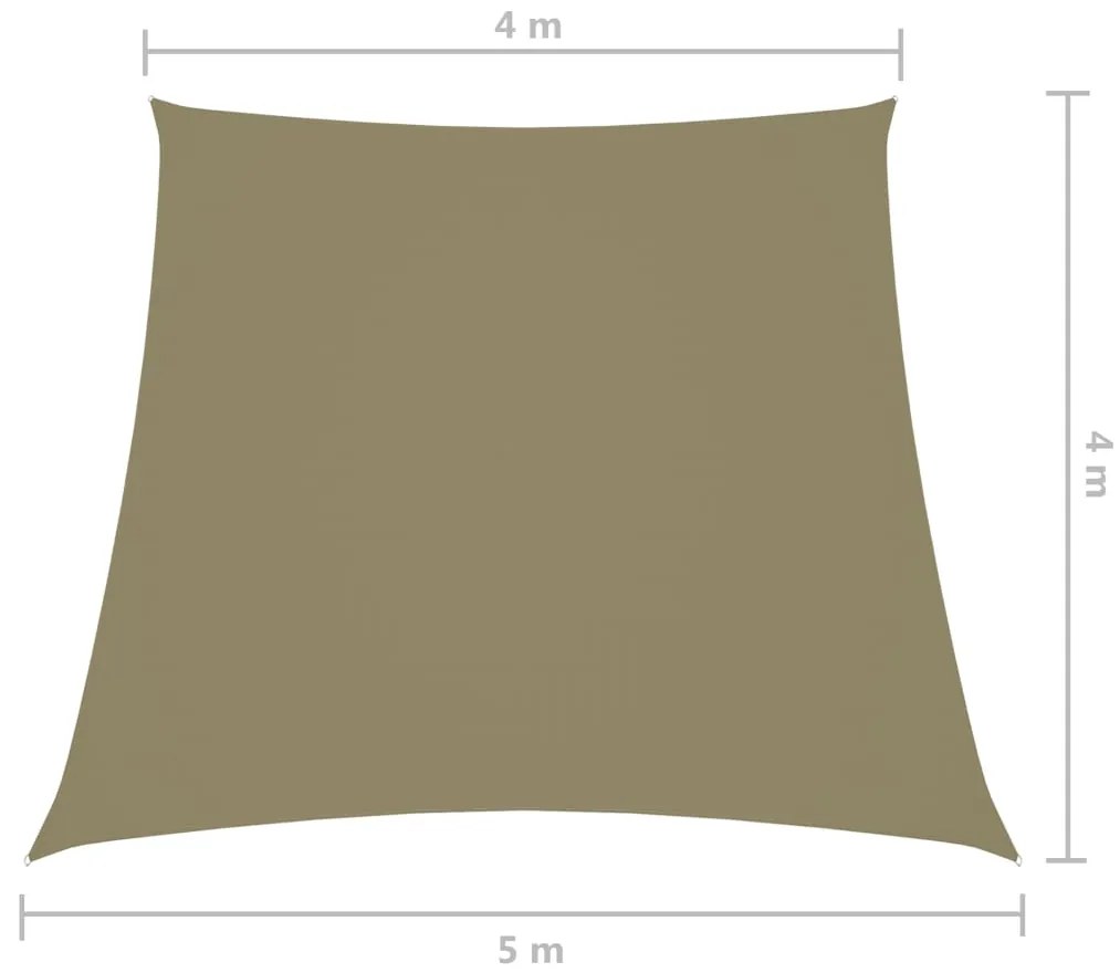 vidaXL Πανί Σκίασης Τραπέζιο Μπεζ 4/5 x 4 μ. από Ύφασμα Oxford