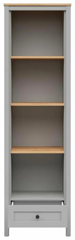 Βιβλιοθήκη Boston DZ106, Με συρτάρια, Ανοιχτό, Πλαστικοποιημένη μοριοσανίδα, 203x60x41cm, 47 kg, Ανοιχτό χρώμα ξύλου, Γκρι | Epipla1.gr