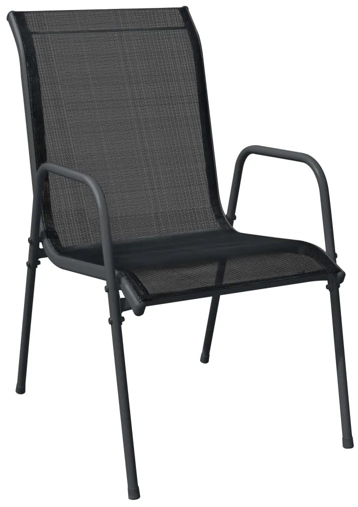 vidaXL Καρέκλες Κήπου 2 τεμ. Μαύρες από Ατσάλι / Textilene
