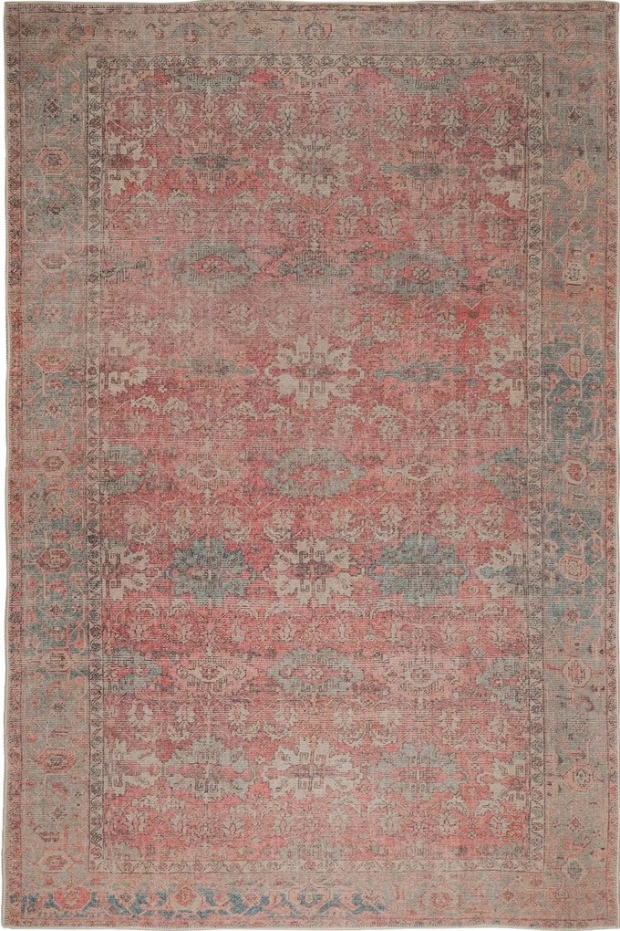 Χαλί Plumeria 5824-00 Red-Turkuaz Βιοκαρπέτ 120X180cm