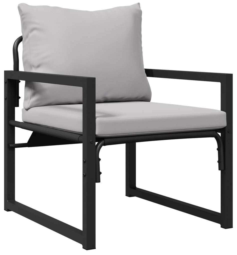 vidaXL Σετ Καναπέ Κήπου 4 pcs Μαύρο 61 x 72.5 x 71 εκ. Ατσάλι