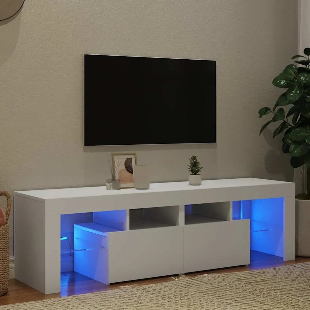 vidaXL Έπιπλο Τηλεόρασης με LED Λευκό 140 x 36,5 x 40 εκ.