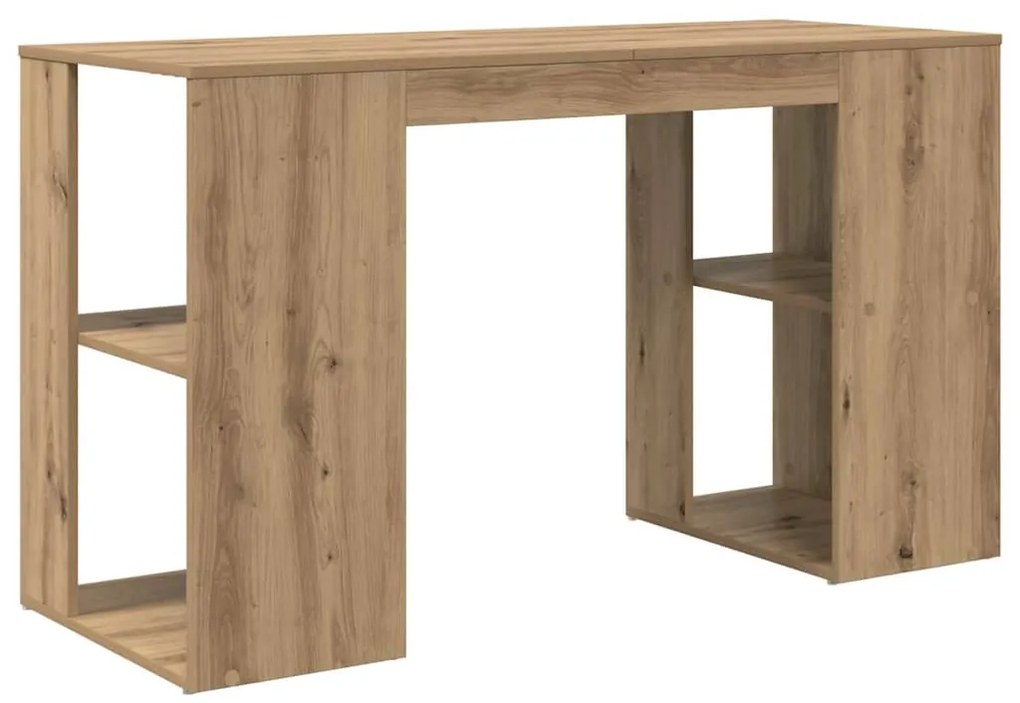 vidaXL Γραφείο με Αποθήκευση με ράφι artisan δρυς 130 x 50.5 x 75 εκ.