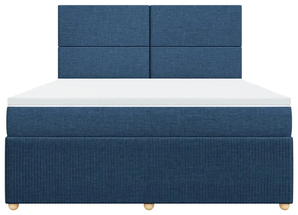 ΚΡΕΒΑΤΙ BOXSPRING ΜΕ ΣΤΡΩΜΑ ΜΠΛΕ 180X200 ΕΚ. ΥΦΑΣΜΑΤΙΝΟ 3294434