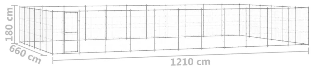 vidaXL Κλουβί Σκύλου Εξωτερικού Χώρου 79,86 μ² από Γαλβανισμένο Χάλυβα