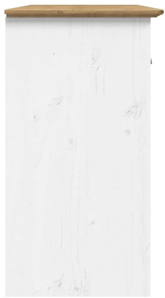 vidaXL Ντουλάπι BODO Λευκό/Καφέ 115,5x44x80 εκ. από Μασίφ Ξύλο Πεύκου