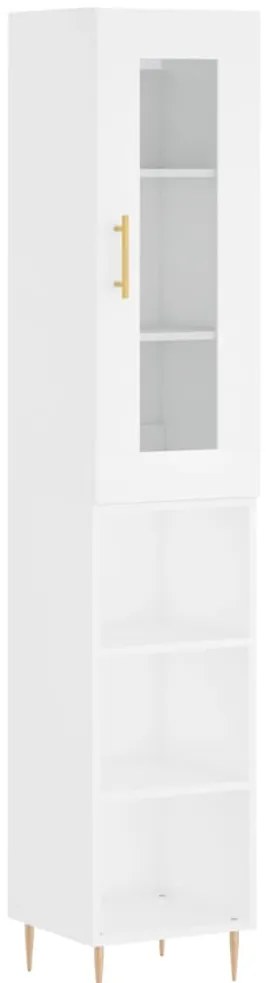vidaXL Ντουλάπι Λευκό 34,5 x 34 x 180 εκ. από Επεξεργασμένο Ξύλο