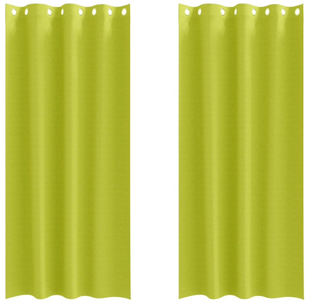 vidaXL Κουρτίνες με κουρτίνες 2 pcs Λαχανί 225 x 140 εκ. Πολυεστέρας