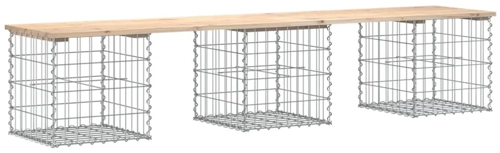 vidaXL Παγκάκι Κήπου Συρματοκιβώτιο 203x44x42 εκ. Μασίφ Ξύλο Πεύκου