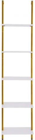 VEVOR Industrial Square Pipe Shelf 5 Tier 15.6x11.8in Wall-Mount Gold White