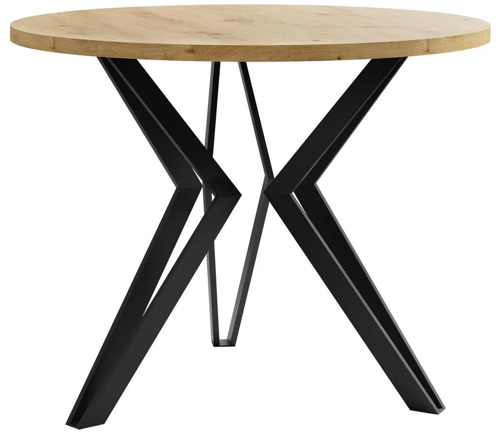 Τραπέζι Dearborn 105, Artisan βελανιδιά, Μαύρο, 50cm, 14 kg, Πλαστικοποιημένη μοριοσανίδα, Μέταλλο | Epipla1.gr