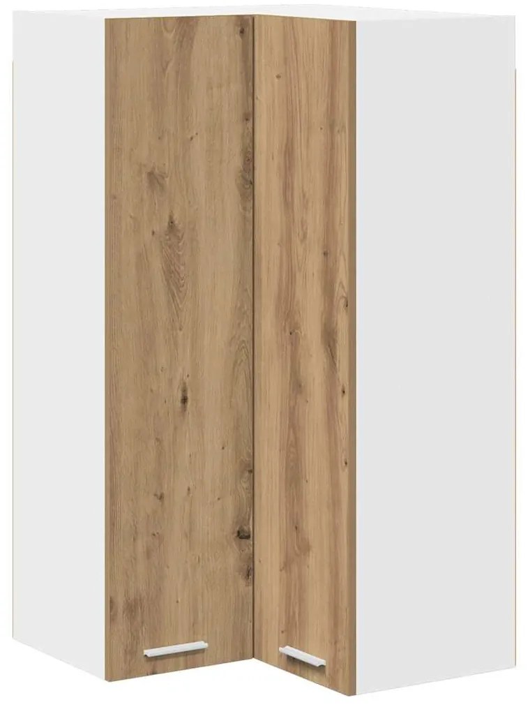 vidaXL Κρεμαστό ντουλάπι Χειροποίητη Δρυς και Λευκό 57 x 57 x 100 εκ.