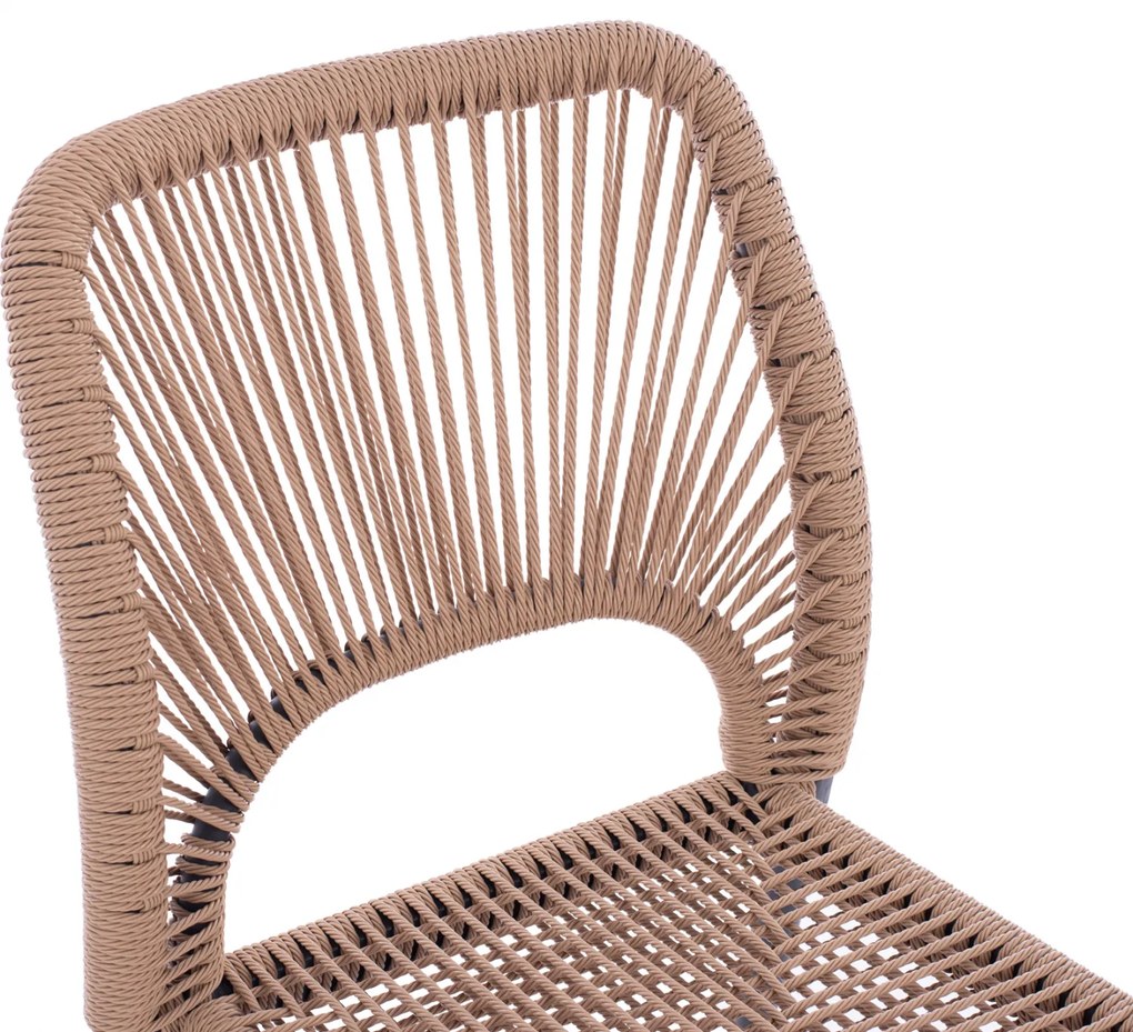 ΚΑΡΕΚΛΑ ΑΛΟΥΜΙΝΙΟΥ ΓΚΡΙ ΜΕ P.E.TWIST RATTAN ΜΠΕΖ HM5770.02 45x63x82Υ εκ.