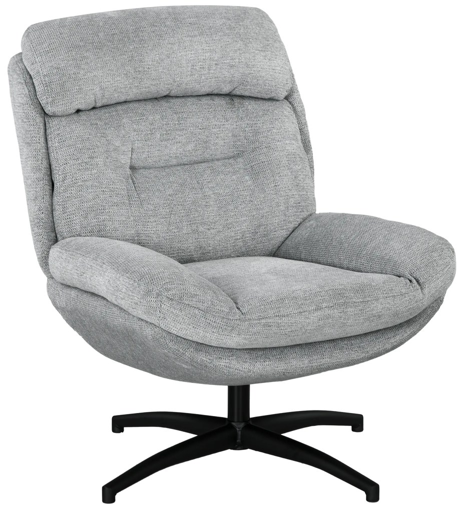 Περιστρεφόμενη πολυθρόνα HOMCOM, περιστροφή 360 μοιρών, ύφασμα chenille, ενσωματωμένα μπράτσα, ατσάλινα πόδια, Γκρι, Μαύρο