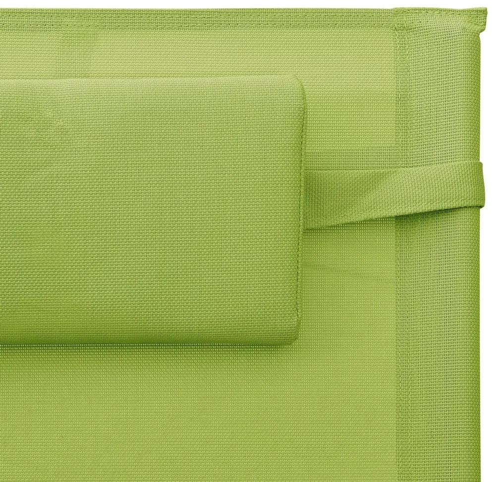 vidaXL Ξαπλώστρα Πράσινη / Γκρι από Textilene
