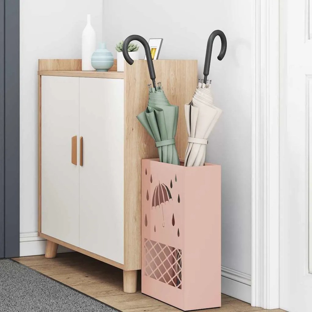 vidaXL Σχέδιο & βάση αποθήκευσης Ροζ 28 x 12 x 41 εκ Ατσάλι