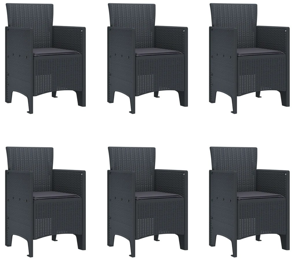 vidaXL Σετ Φαγητού Κήπου 7 pcs Ανθρακί 200 x 100 x 73 εκ.