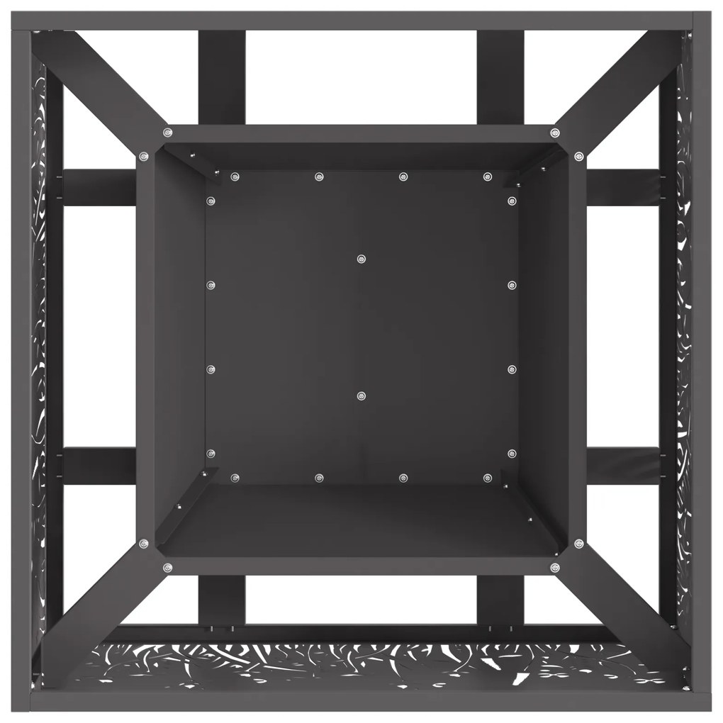 vidaXL Φωτιά Πίνακας Τετράγωνος Μαύρος 60x60x30 εκ Ατσάλι