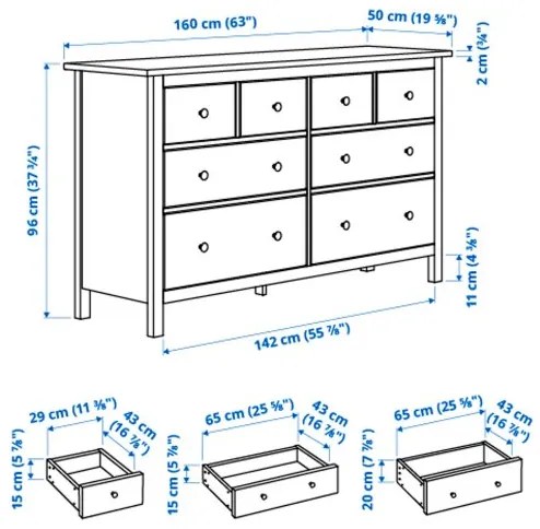HEMNES έπιπλα υπνοδωματίου, 3 τεμ. 80x200 cm 294.834.27
