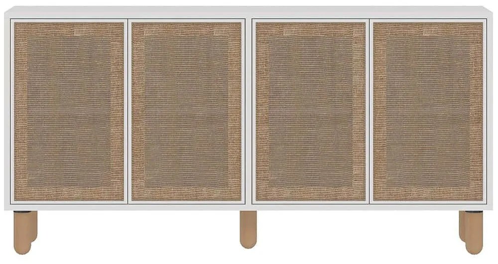 Μπουφές Leila 327ODS1330 150x35,6x73cm White-Oak Μοριοσανίδα, Μελαμίνη