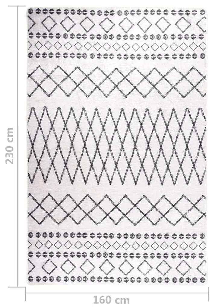 Χαλί Πλενόμενο Αντιολισθητικό Μαύρο / Λευκό 160 x 230 εκ. - Πολύχρωμο