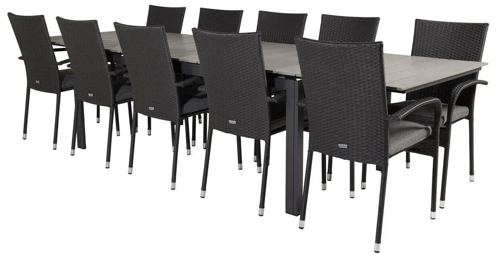 Σετ Τραπέζι και καρέκλες Dallas 2507, Polyξύλο, Πλαστικό ψάθινο, Μαξιλάρι καθίσματος: Ναι | Epipla1.gr